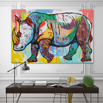 The Rhino Marches on (Original Painting)