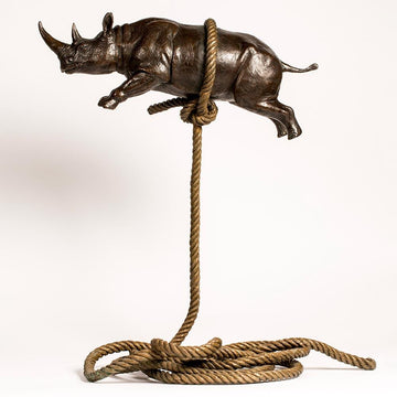 Rhino Suspension (Bronze Sculpture)