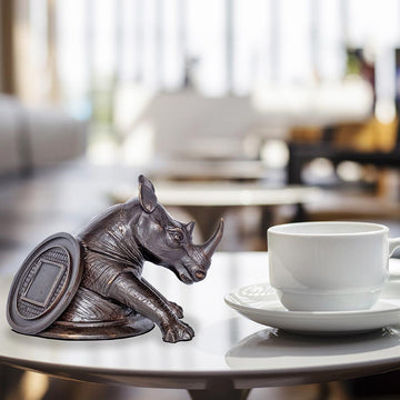 Rhino Comes Out into a Better Tomorrow (Bronze Sculpture, Pocket Size)