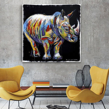 The rhino lived a colourful life (Original Painting)