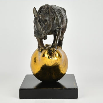The Rhino Was Just Pearfect (Bronze Sculpture, Small)