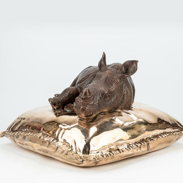 Sleeping Beauty Rhino (Bronze Sculpture)