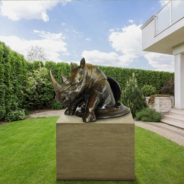 The Rhino Came Out to See the World (Bronze Sculpture, Mid-Size)