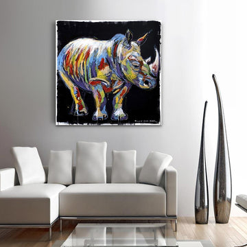 The rhino lived a colourful life (Original Painting)