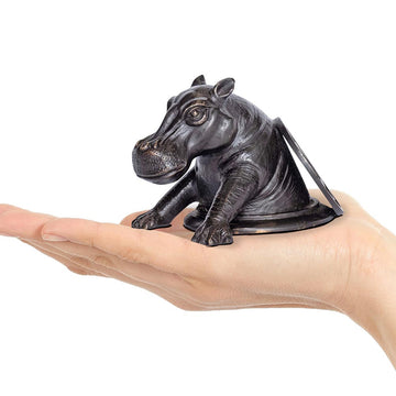 Hippo comes out into a better tomorrow (Bronze Sculpture, Pocket Size)