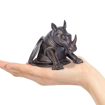 Rhino Comes Out into a Better Tomorrow (Bronze Sculpture, Pocket Size)