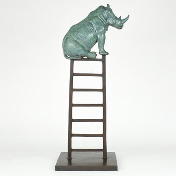 Rhino Was on a High (Bronze Sculpture)