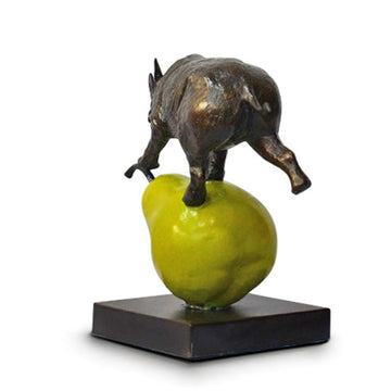 The Rhino Was Just Pearfect (Bronze Sculpture, Small)
