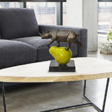 The Rhino Was Just Pearfect (Bronze Sculpture, Small)