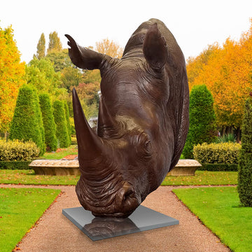 Fatu the Northern White Rhino Was Thinking Big (Bronze Sculpture)