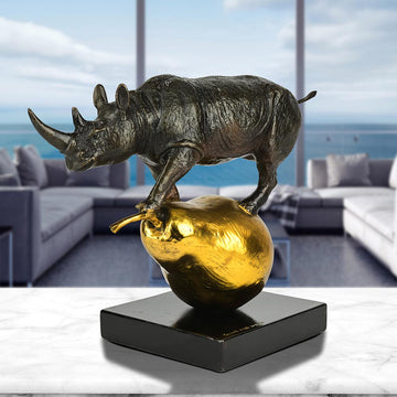 The Rhino Was Just Pearfect (Bronze Sculpture, Small)