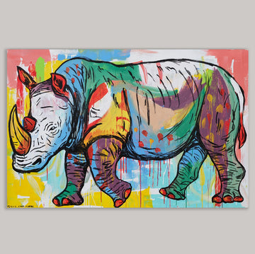 The Rhino Marches on (Original Painting)