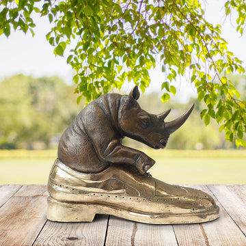 Walk with the Rhino (Bronze Sculpture)