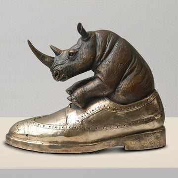 Walk with the Rhino (Bronze Sculpture)
