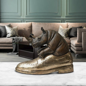 Walk with the Rhino (Bronze Sculpture)