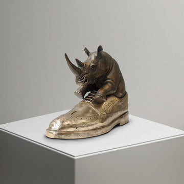 Walk with the Rhino (Bronze Sculpture)