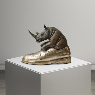 Walk with the Rhino (Bronze Sculpture)