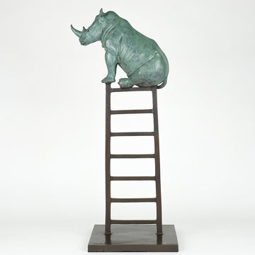 Rhino Was on a High (Bronze Sculpture)