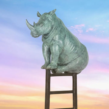 Rhino Was on a High (Bronze Sculpture)