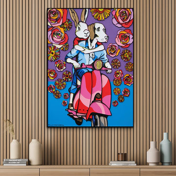 The Vespa Riders Were Feeling Happy (Original Painting)