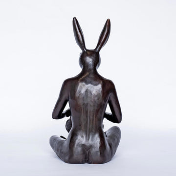 Rabbitwoman Loves Koala (Bronze Sculpture)
