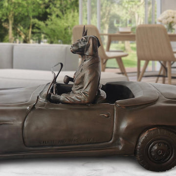They Loved Their Sports Car (Bronze Sculpture)