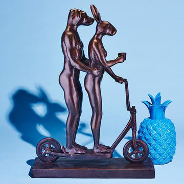 They Zig-Zagged in Harmony (Bronze Sculpture, Miniature Collection)