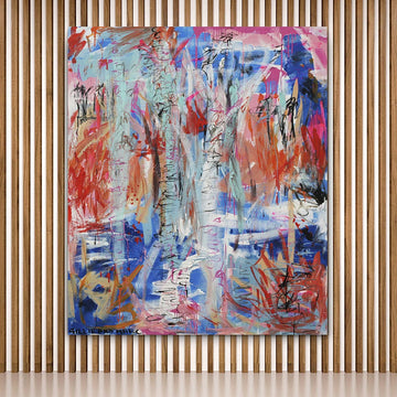 Scribbly Gum Trees Stand Out from the Crowd in Summer (Original Painting)