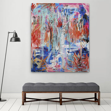 Scribbly Gum Trees Stand Out from the Crowd in Summer (Original Painting)