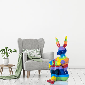 Rainbow Lost Rabbit (Fibreglass Sculpture)