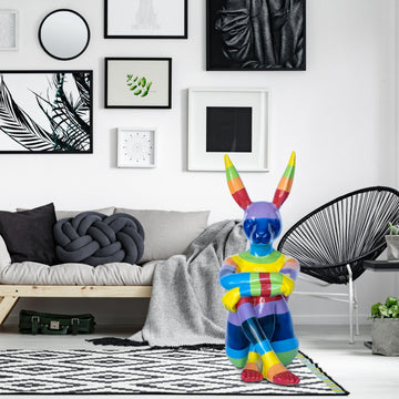 Rainbow Lost Rabbit (Fibreglass Sculpture)