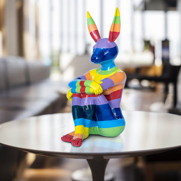 Rainbow Lost Rabbit (Fibreglass Sculpture)