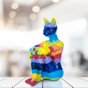 Rainbow Lost Cat (Fibreglass Sculpture)