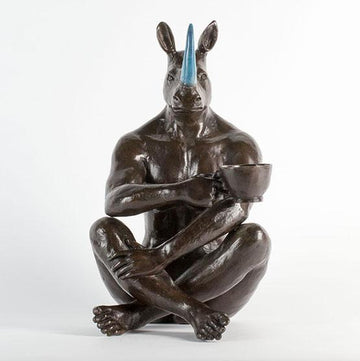 He Only Drank Long Blacks - Sometimes Up to 5 a Day (Bronze Sculpture)