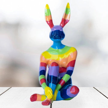 Rainbow Rabbitwoman (Resin Sculpture)