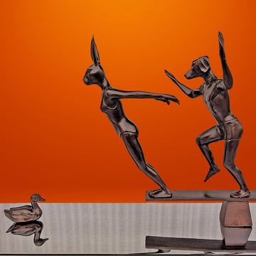 They Dived into Life (Bronze Sculpture)