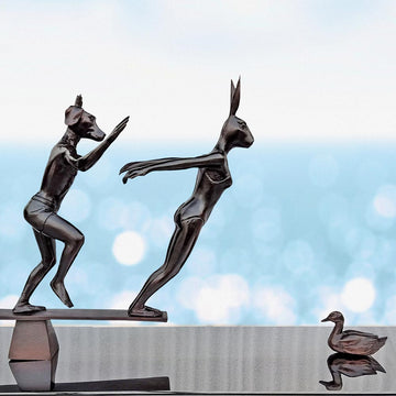 They Dived into Life (Bronze Sculpture)