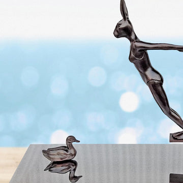 They Dived into Life (Bronze Sculpture)