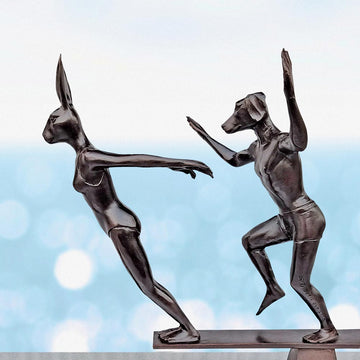 They Dived into Life (Bronze Sculpture)