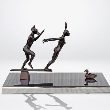 They Dived into Life (Bronze Sculpture)