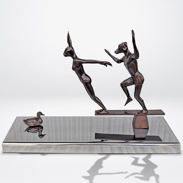 They Dived into Life (Bronze Sculpture)