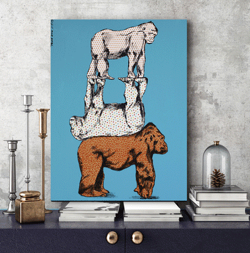 Gorillas That Stick Together Stay Together (Original Painting)