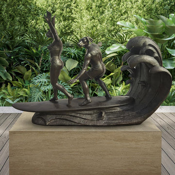 Surfing in Paradise (Bronze Sculpture, Mid-Size)