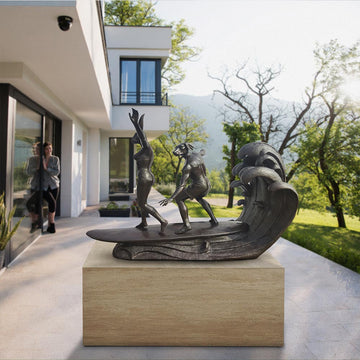 Surfing in Paradise (Bronze Sculpture, Mid-Size)