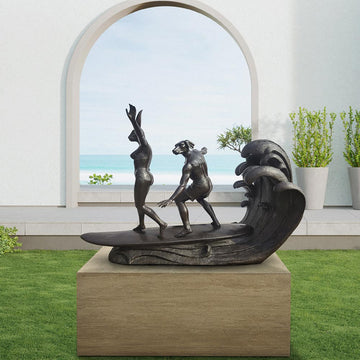 Surfing in Paradise (Bronze Sculpture, Mid-Size)
