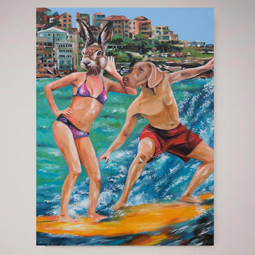 Surfing in the fast lane (Original Painting)