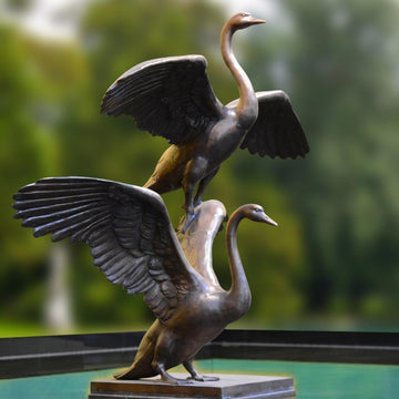 Swans Together (Bronze Sculpture)