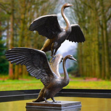 Swans Together (Bronze Sculpture)