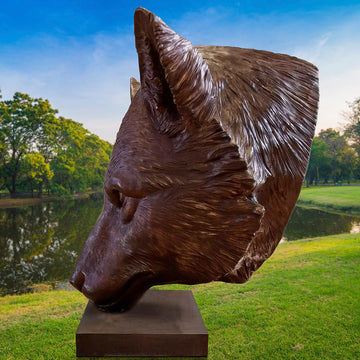 Tala the Red Wolf was Thinking Big (Bronze Sculpture)