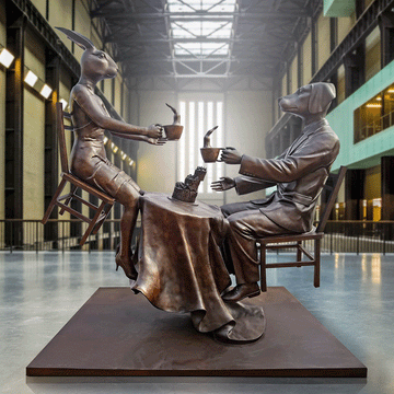 It Was a Windy Day in London (Bronze Sculpture)